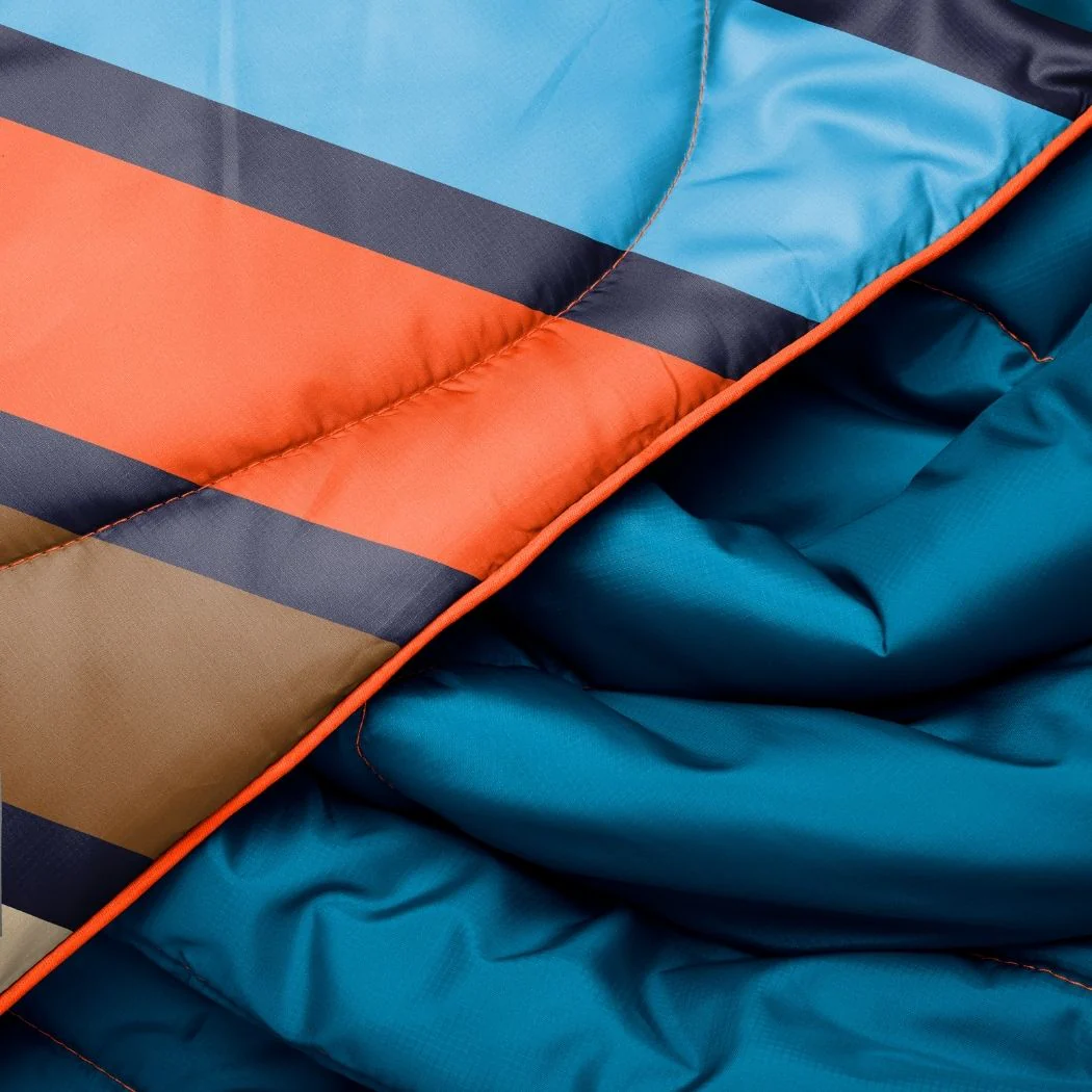 Original Puffy Blanket - Midnight Retro Stripes - Image 5